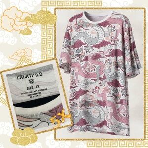 Encrypted Dragon Graphic Tee – Size 5XL Pink & Grey  Oversized Streetwear XXXXXL